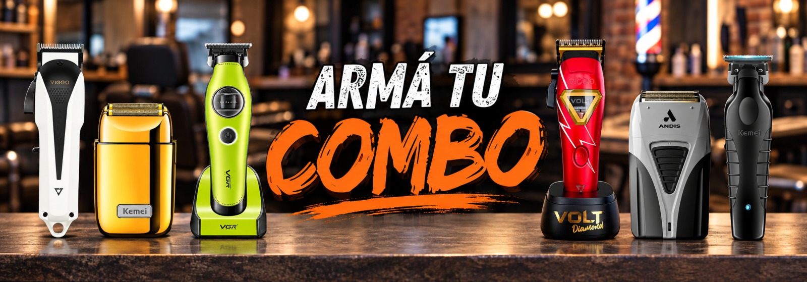 Armá tu combo de máquinas de barbería